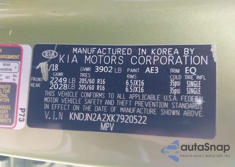 2019 Kia Soul z USA, uszkodzony, nr VIN KNDJN2A2XK7920522